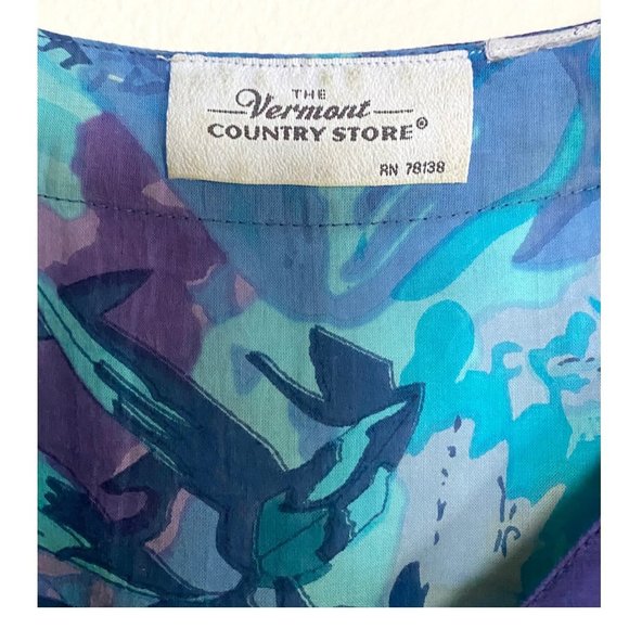 Tropical Blues Maxi Dress lightweight from the Vermont Country Store 3X - Picture 4 of 4